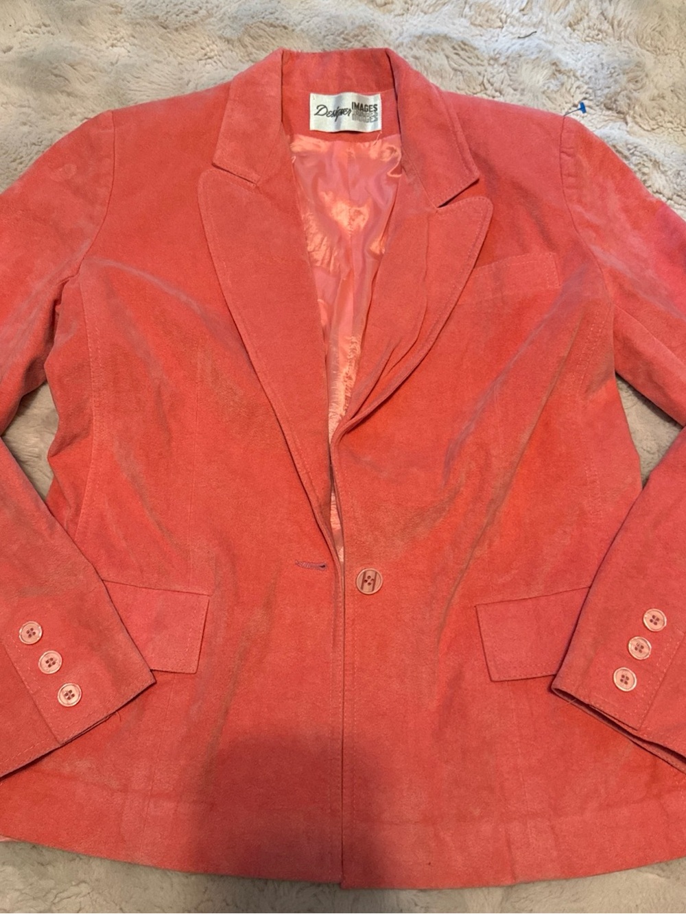 Vintage Women’s Designer Images Coral Suede Blazer Size 6